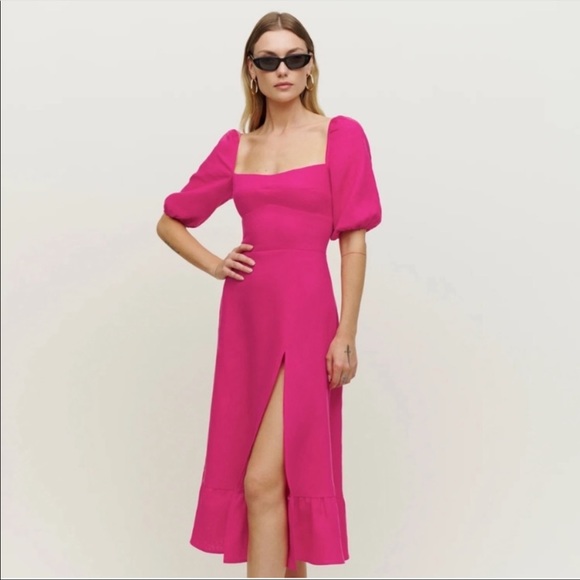 Linen Belgium Dress in Corvette - Picture 2 of 7